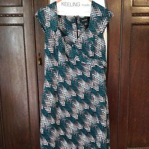 WHBM- Green/B&W multi - Dress 12